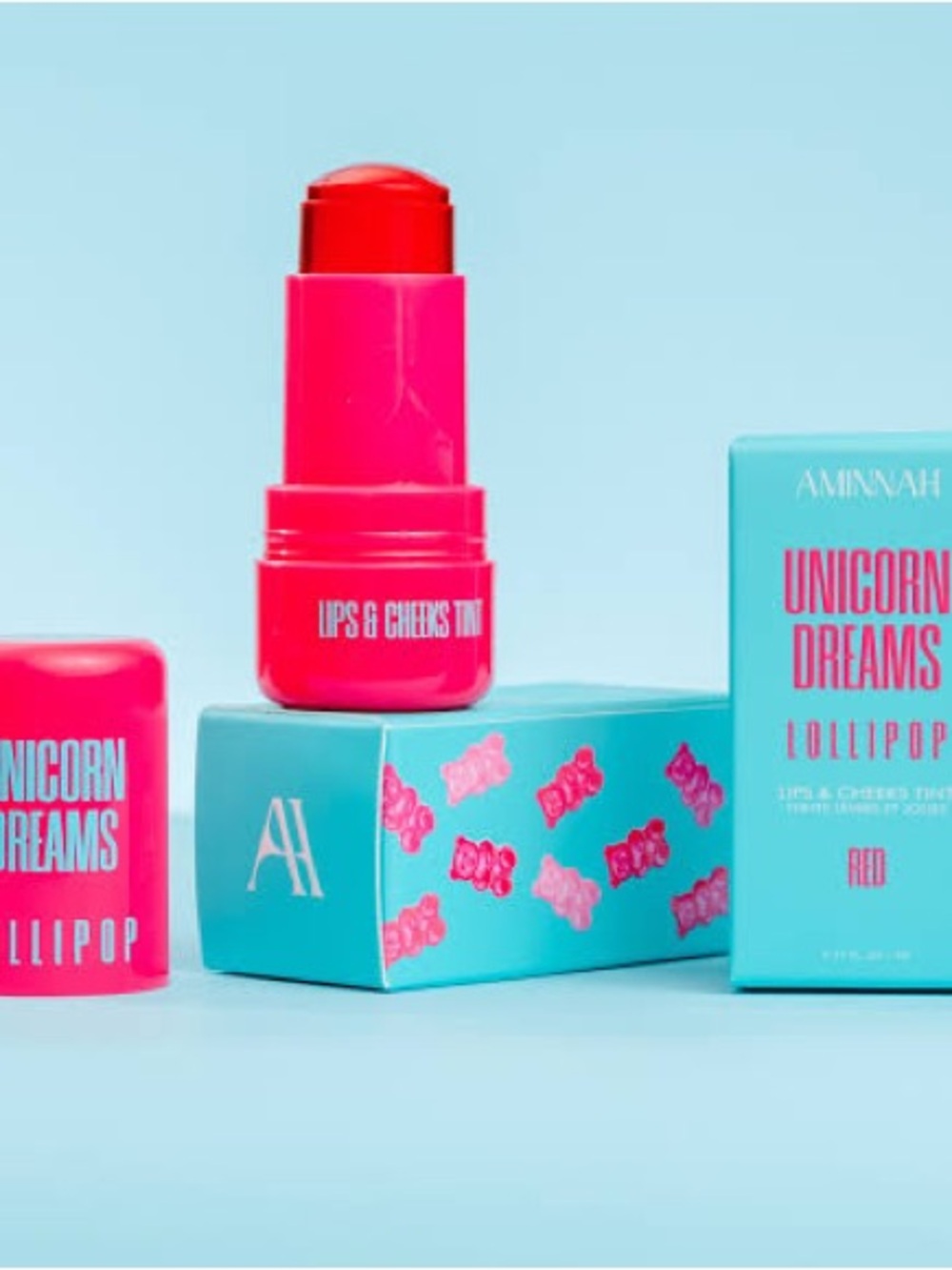 Unicorn Dreams Lollipop Lips & Cheeks Tint - Red by Aminnah